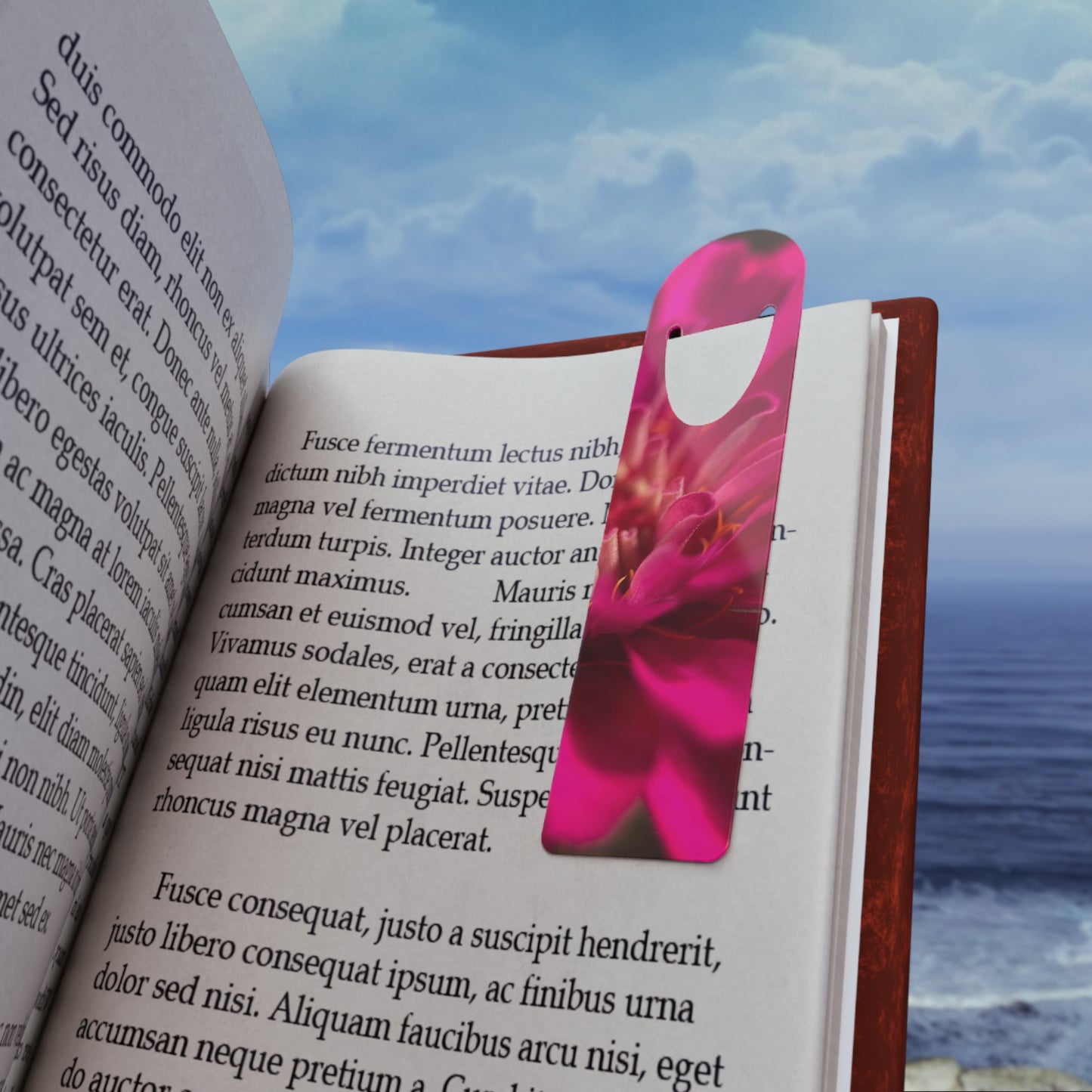 Pink Zinnia Aluminum Bookmark, Reading Accessory, Book Lover Gift