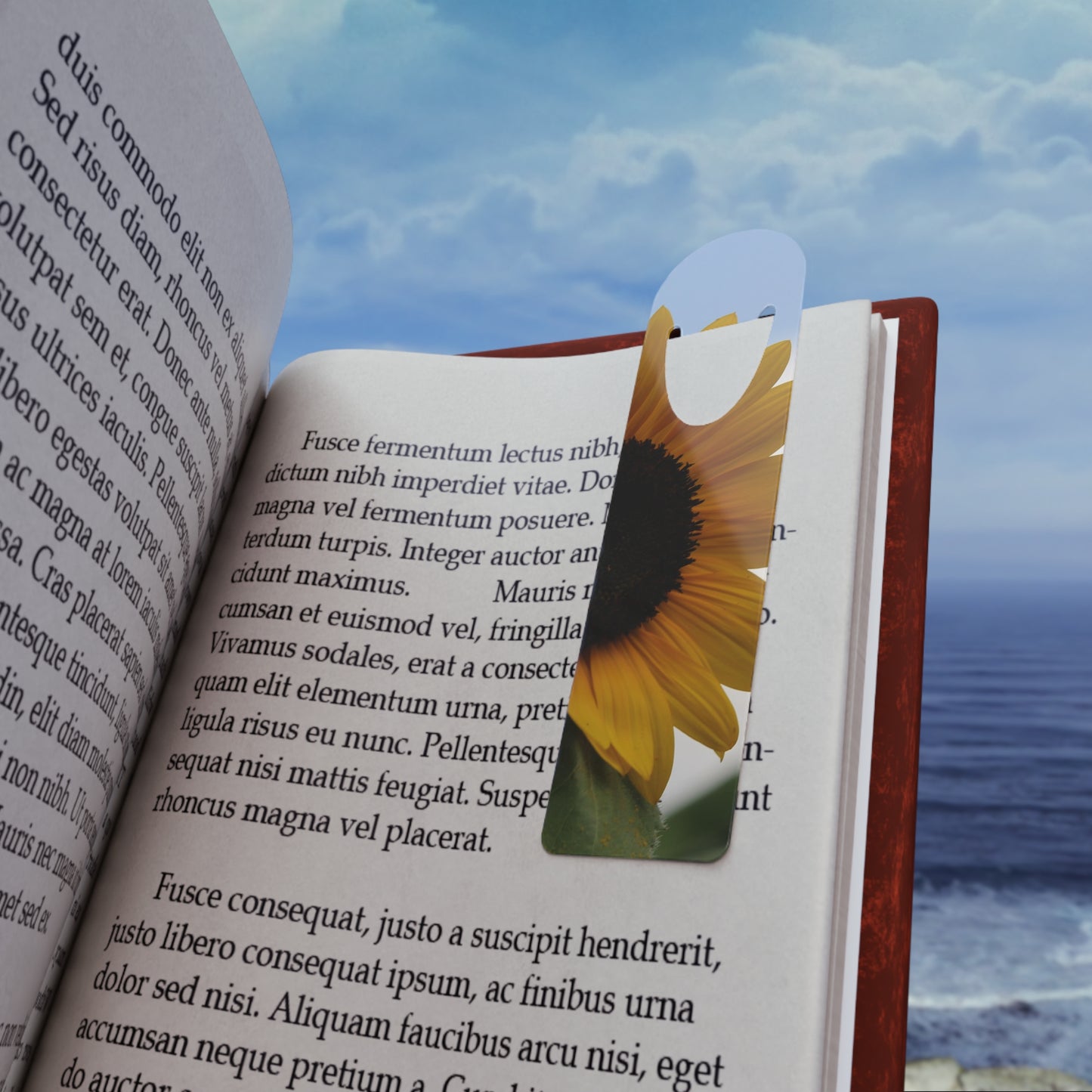 Yellow Sunflower Aluminum Bookmark, Reading Accessory, Book Lover Gift