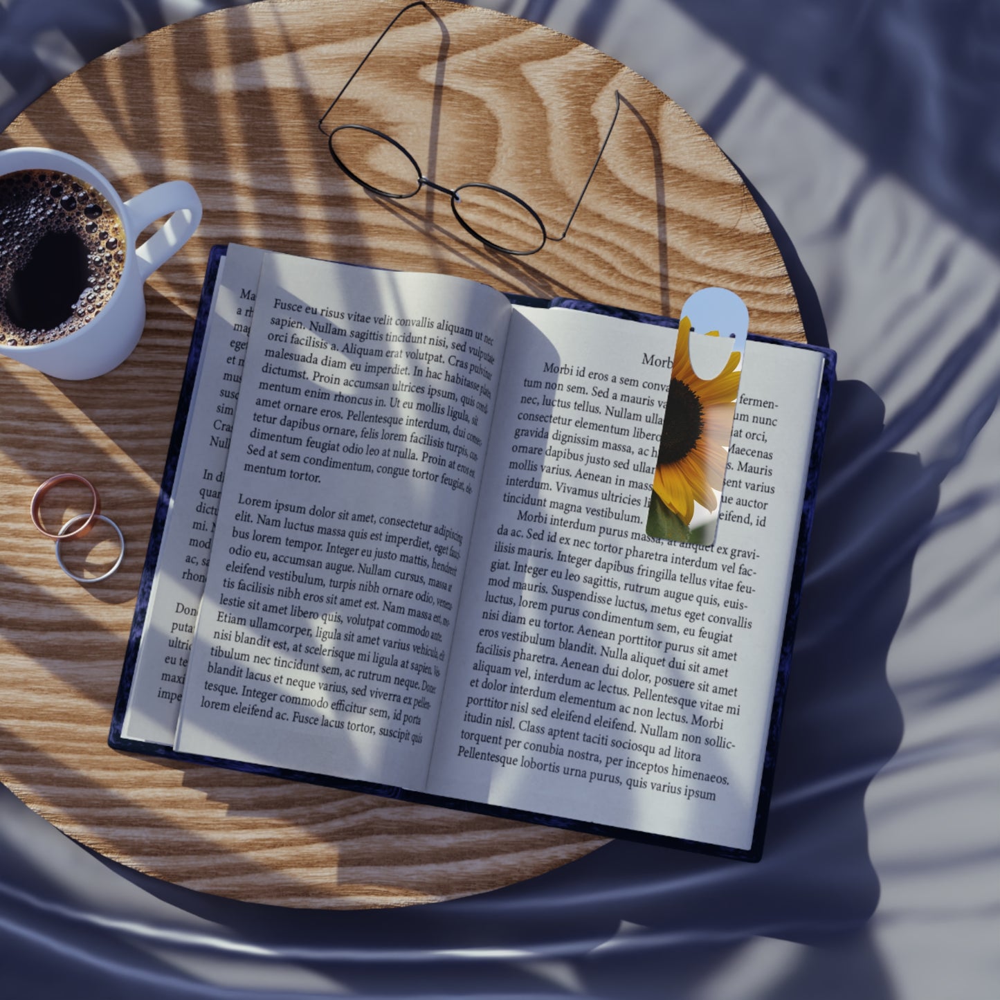 Yellow Sunflower Aluminum Bookmark, Reading Accessory, Book Lover Gift