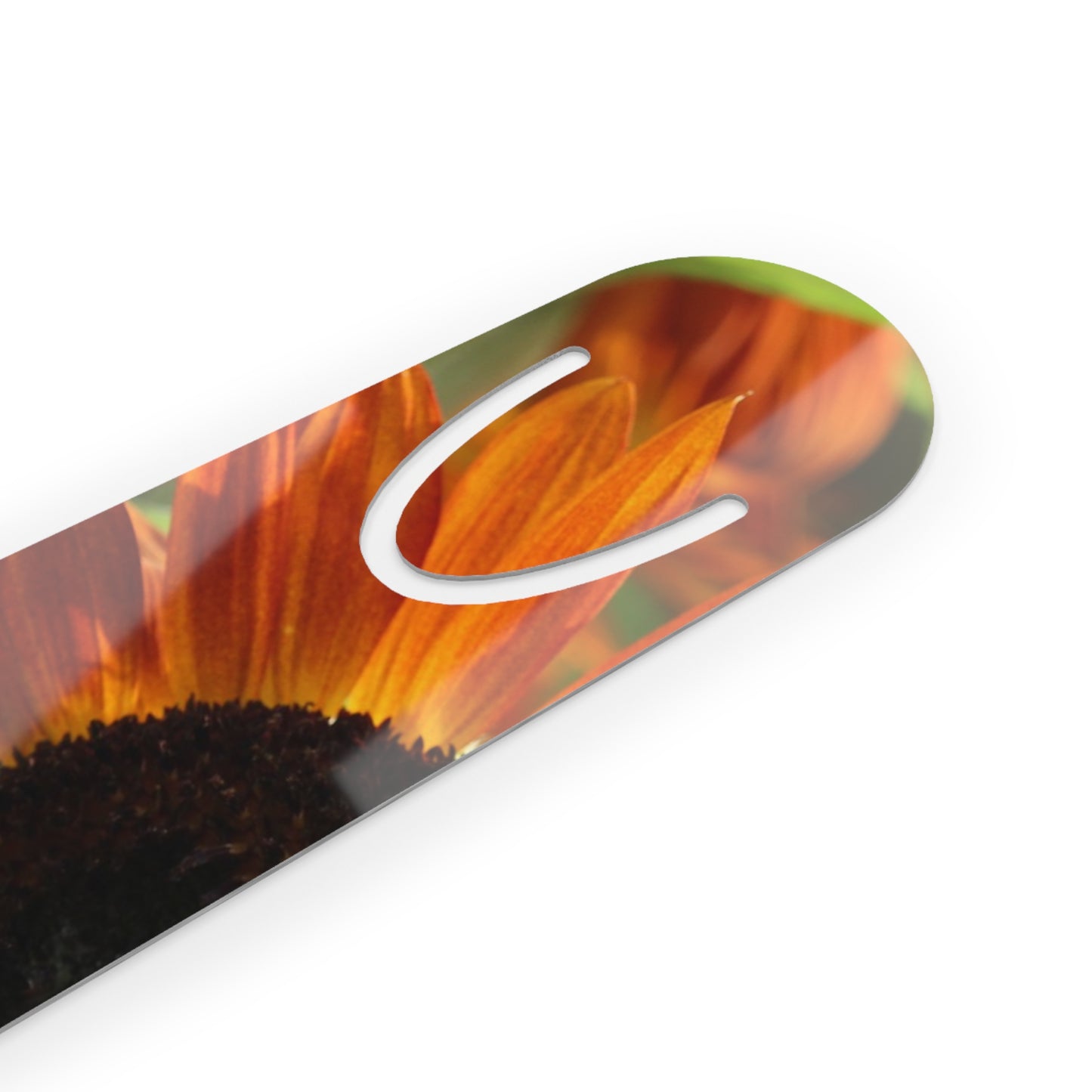 Orange Sunflower Aluminum Bookmark, Reading Accessory, Book Lover Gift