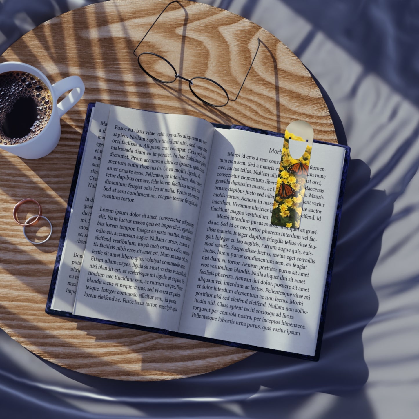 Monarch Butterfly Floral Aluminum Bookmark