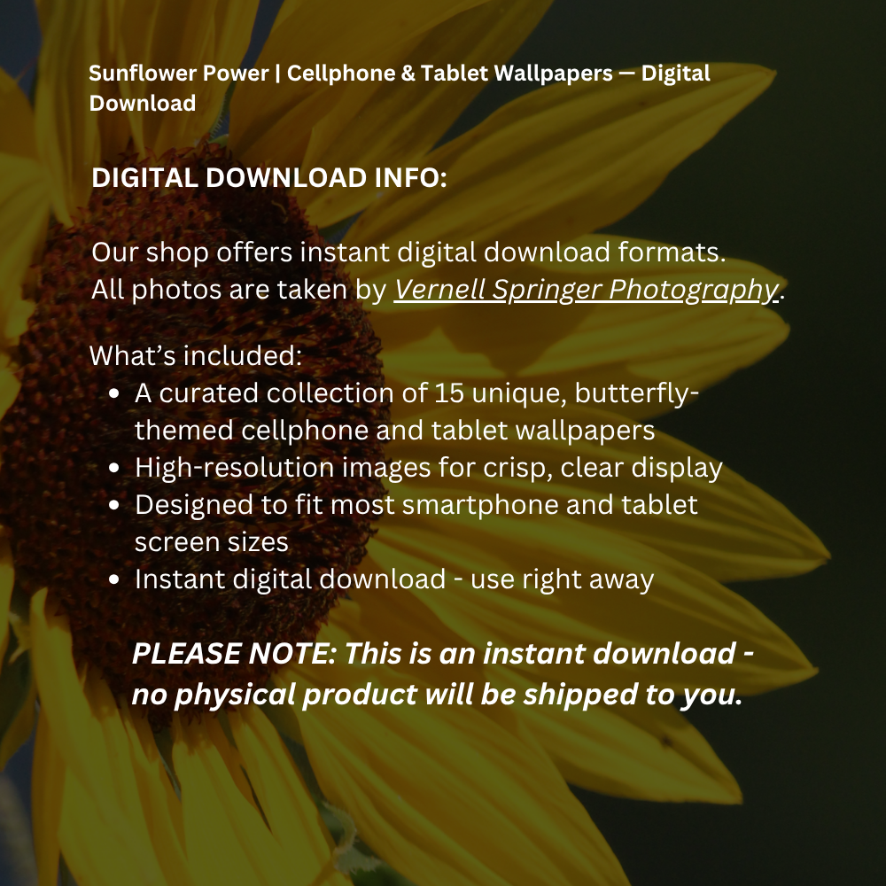 Sunflower Power | Cellphone & Tablet Wallpapers — Digital Download