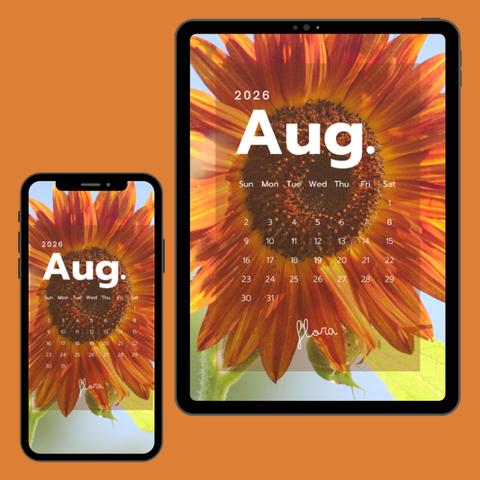 Floral Planner | 2-Year Monthly Calendar Cellphone & Tablet Wallpapers — Digital Download