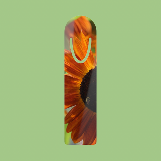 Orange Sunflower Aluminum Bookmark, Reading Accessory, Book Lover Gift