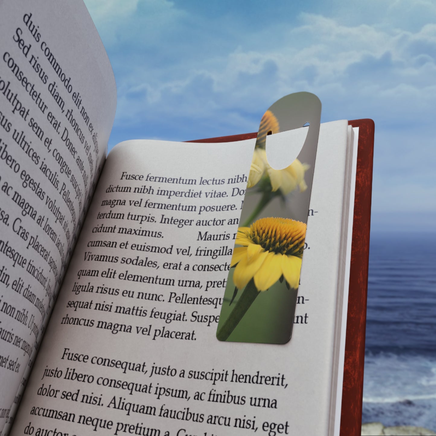 Yellow Coneflower Aluminum Bookmark, Reading Accessory, Book Lover Gift