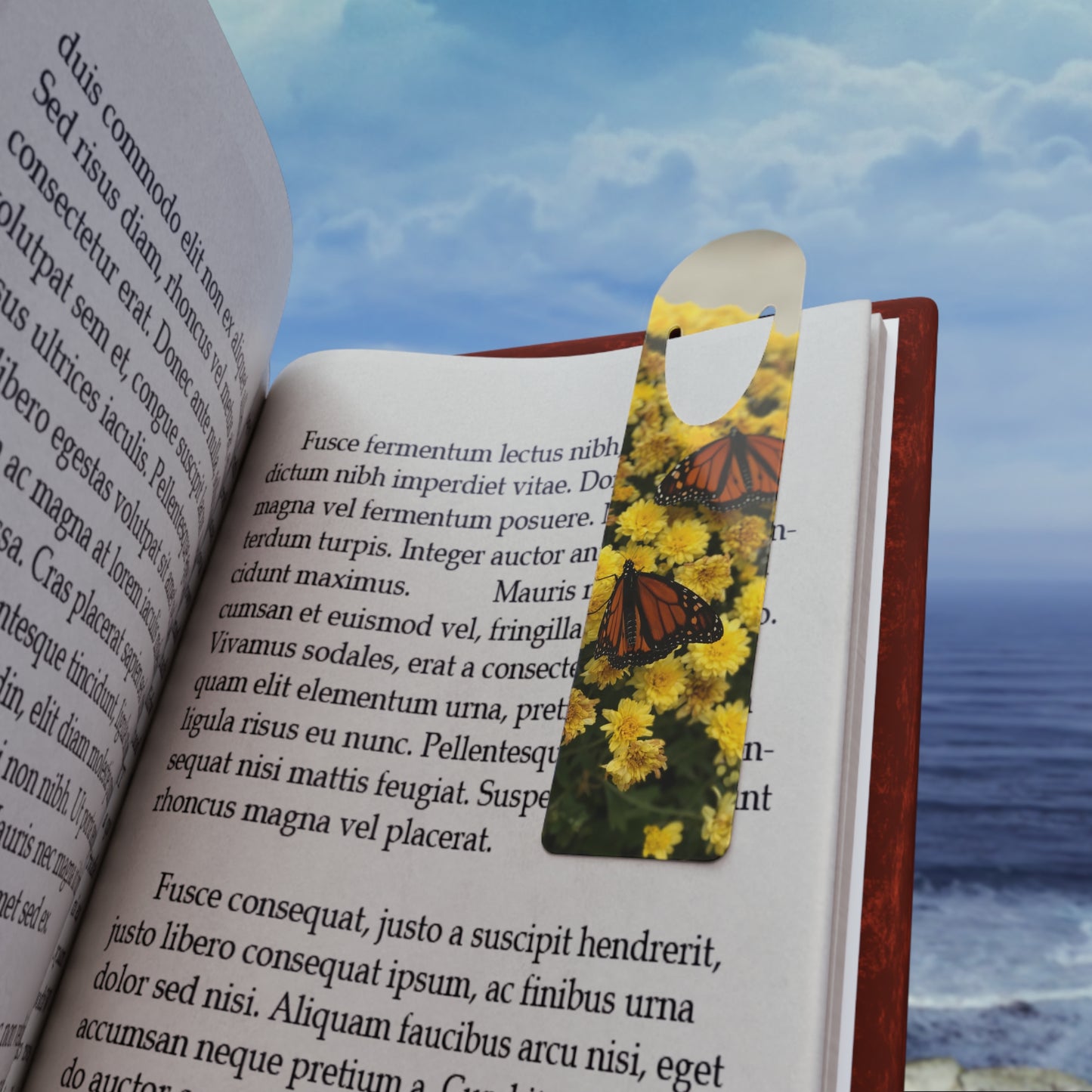 Monarch Butterfly Floral Aluminum Bookmark, Reading Accessory, Book Lover Gift