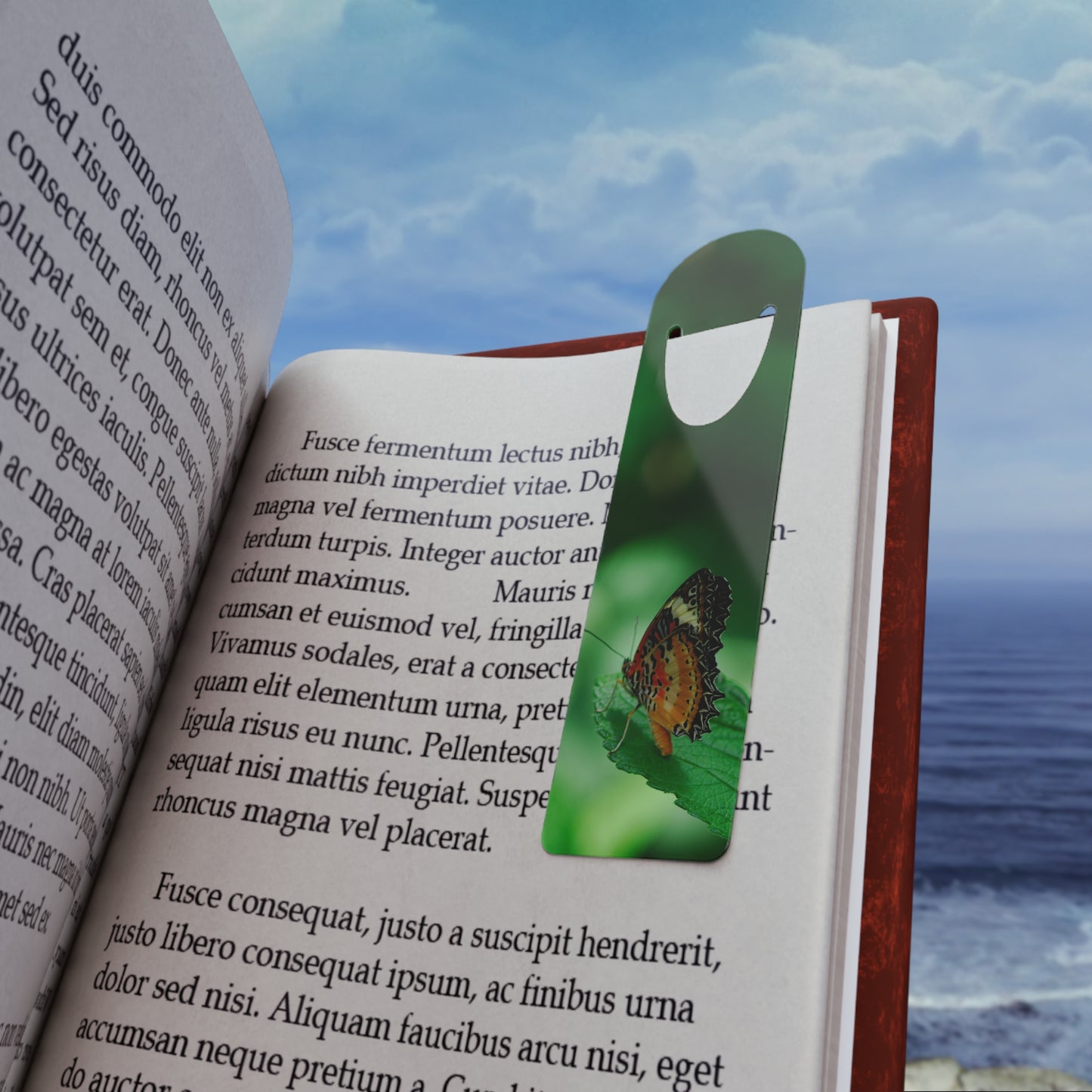 Leopard Lacewing Butterfly Aluminum Bookmark