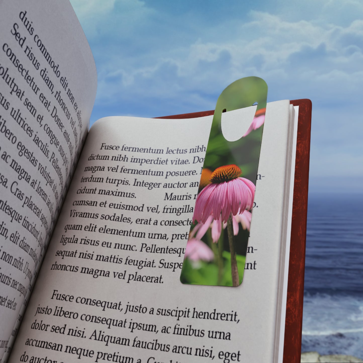 Pink Coneflower Aluminum Bookmark, Reading Accessory, Book Lover Gift