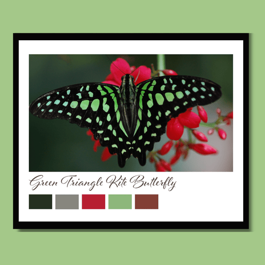 Green Triangle Kite Butterfly Printable Wall Art – Digital Download